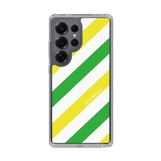 Slim Protection Case［ Big Stripe - Green × Yellow ］