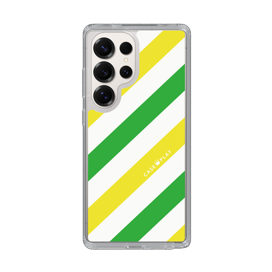 Slim Protection Case［ Big Stripe - Green × Yellow ］