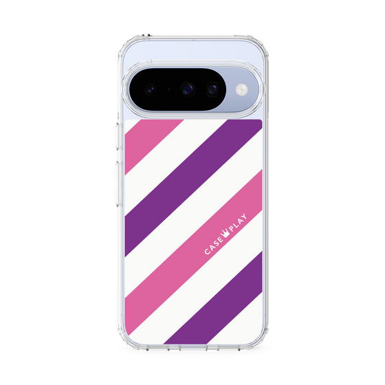 Slim Protection Case［ Big Stripe - Purple × Pink ］