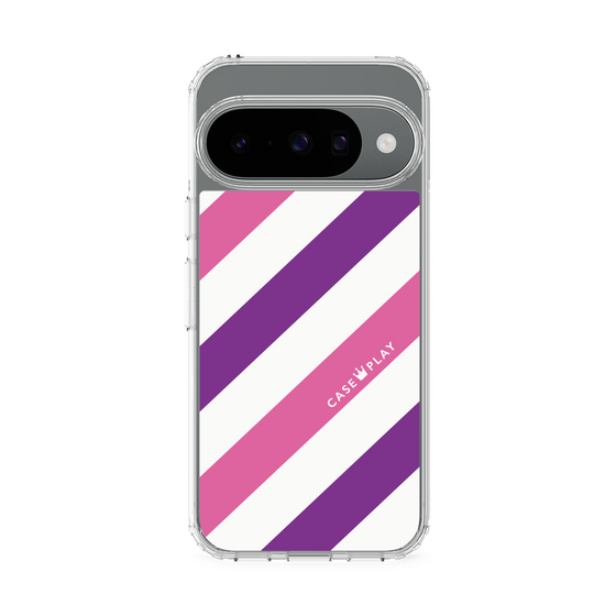 Slim Protection Case［ Big Stripe - Purple × Pink ］