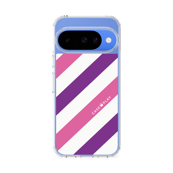 Slim Protection Case［ Big Stripe - Purple × Pink ］