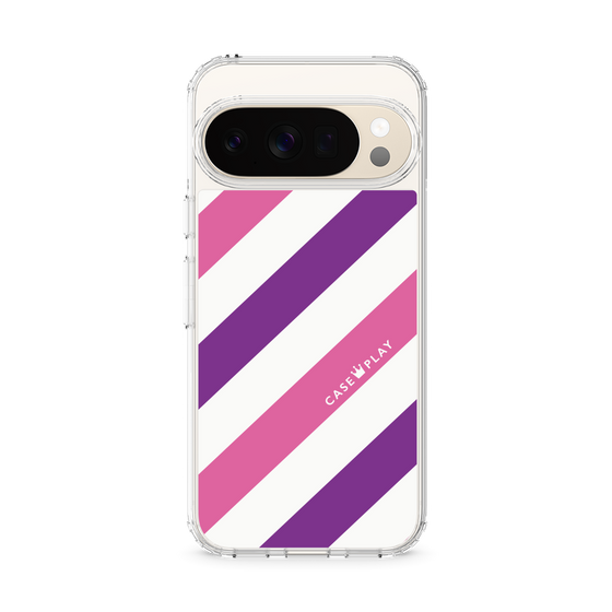 Slim Protection Case［ Big Stripe - Purple × Pink ］