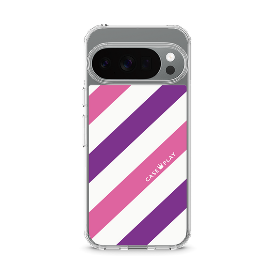 Slim Protection Case［ Big Stripe - Purple × Pink ］