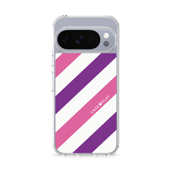 Slim Protection Case［ Big Stripe - Purple × Pink ］