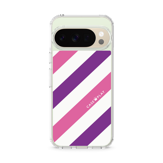 Slim Protection Case［ Big Stripe - Purple × Pink ］