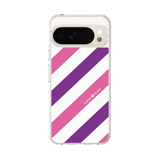 Slim Protection Case［ Big Stripe - Purple × Pink ］