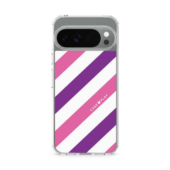 Slim Protection Case［ Big Stripe - Purple × Pink ］