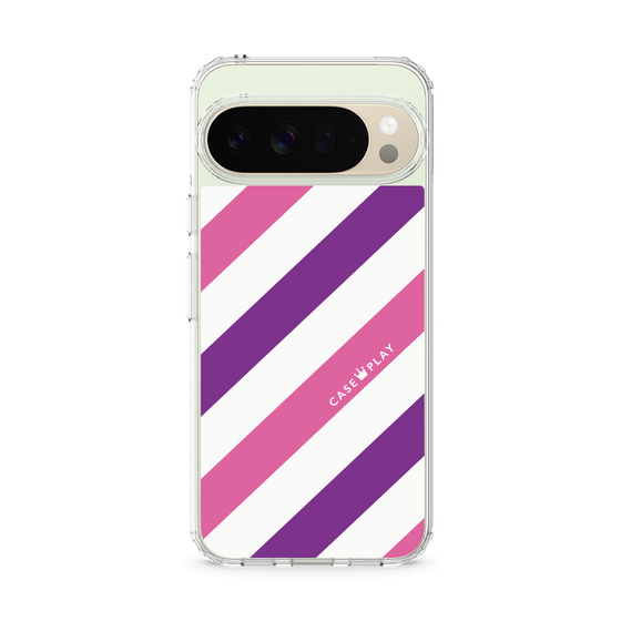 Slim Protection Case［ Big Stripe - Purple × Pink ］