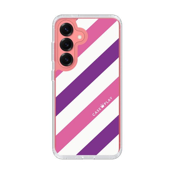 Slim Protection Case［ Big Stripe - Purple × Pink ］