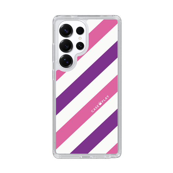 Slim Protection Case［ Big Stripe - Purple × Pink ］