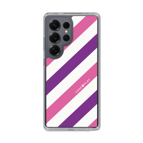 Slim Protection Case［ Big Stripe - Purple × Pink ］