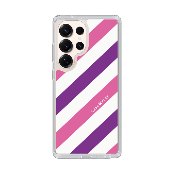 Slim Protection Case［ Big Stripe - Purple × Pink ］
