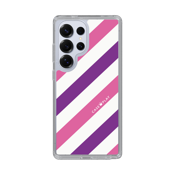 Slim Protection Case［ Big Stripe - Purple × Pink ］