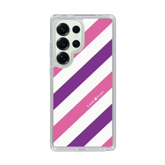 Slim Protection Case［ Big Stripe - Purple × Pink ］