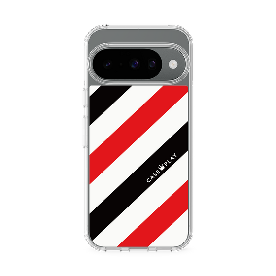 Slim Protection Case［ Big Stripe - Red × Black ］