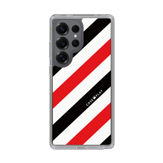 Slim Protection Case［ Big Stripe - Red × Black ］
