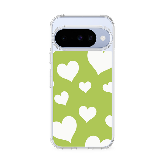 Slim Protection Case［ Dot Hearts - Green ］