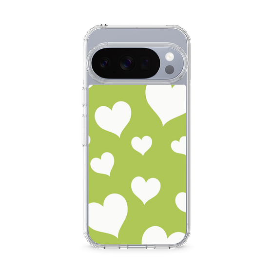 Slim Protection Case［ Dot Hearts - Green ］