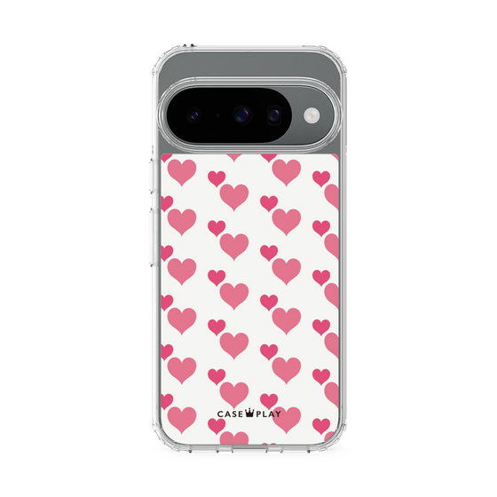 Slim Protection Case［ Stripe Hearts - Pink ］