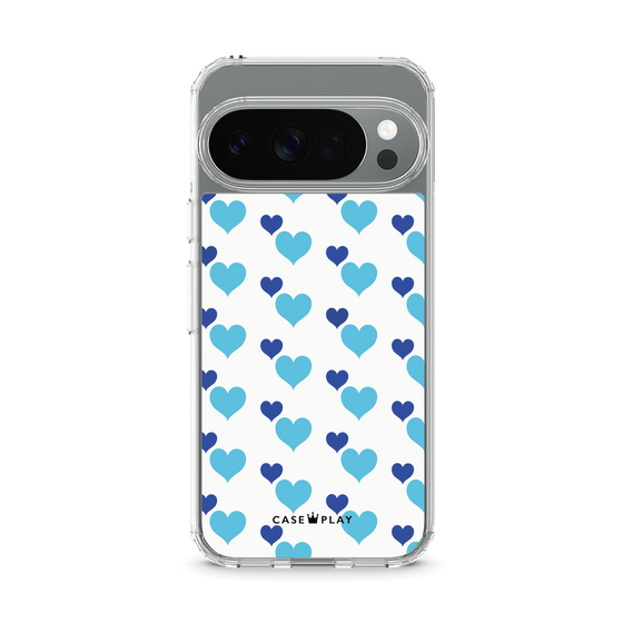 Slim Protection Case［ Stripe Hearts - Blue ］