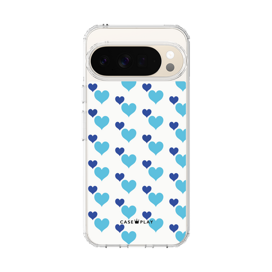 Slim Protection Case［ Stripe Hearts - Blue ］