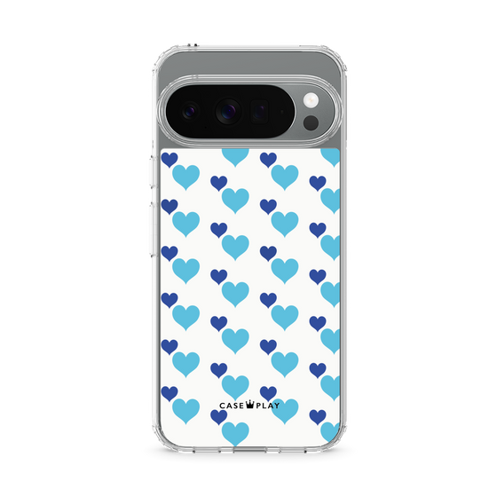 Slim Protection Case［ Stripe Hearts - Blue ］