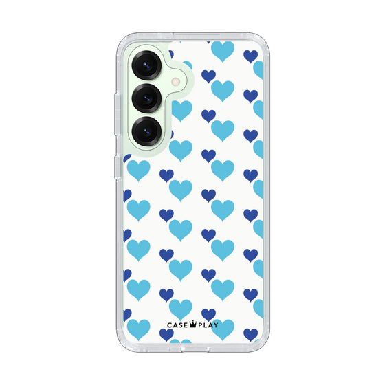 Slim Protection Case［ Stripe Hearts - Blue ］