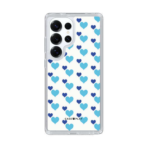 Slim Protection Case［ Stripe Hearts - Blue ］