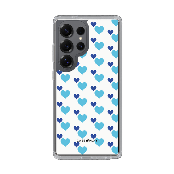 Slim Protection Case［ Stripe Hearts - Blue ］