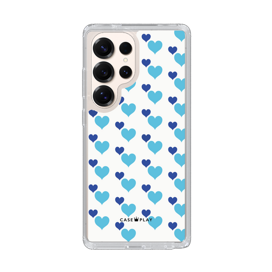Slim Protection Case［ Stripe Hearts - Blue ］