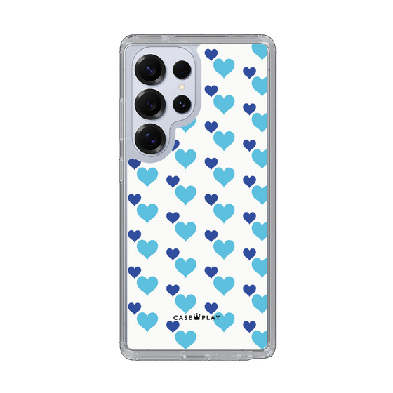 Slim Protection Case［ Stripe Hearts - Blue ］