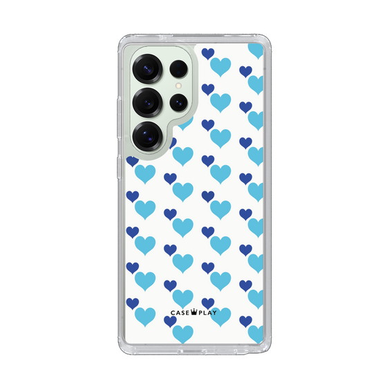 Slim Protection Case［ Stripe Hearts - Blue ］