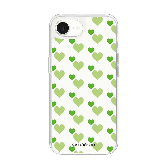 Slim Protection Case［ Stripe Hearts - Green ］