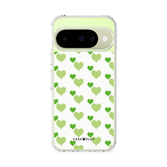 Slim Protection Case［ Stripe Hearts - Green ］