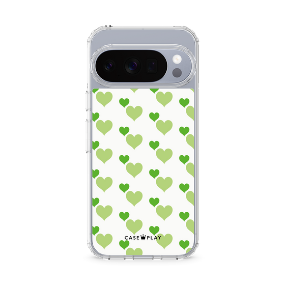 Slim Protection Case［ Stripe Hearts - Green ］