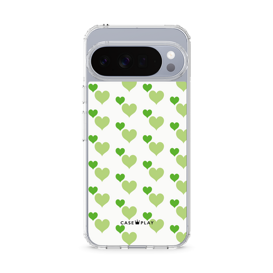 Slim Protection Case［ Stripe Hearts - Green ］