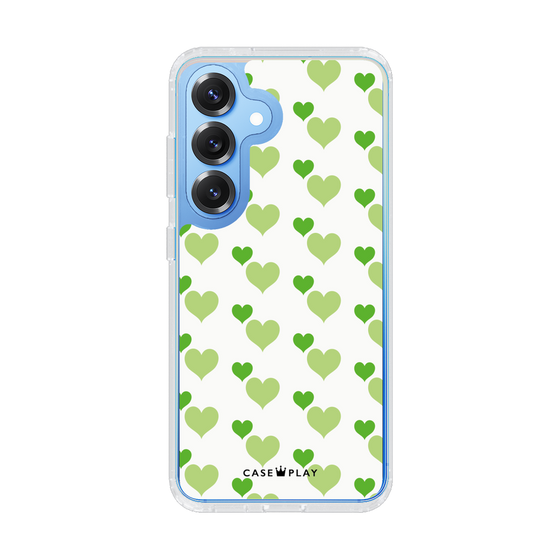 Slim Protection Case［ Stripe Hearts - Green ］