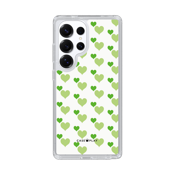 Slim Protection Case［ Stripe Hearts - Green ］