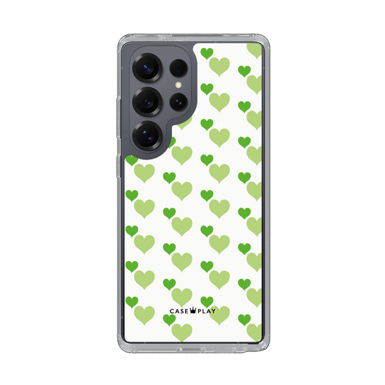 Slim Protection Case［ Stripe Hearts - Green ］