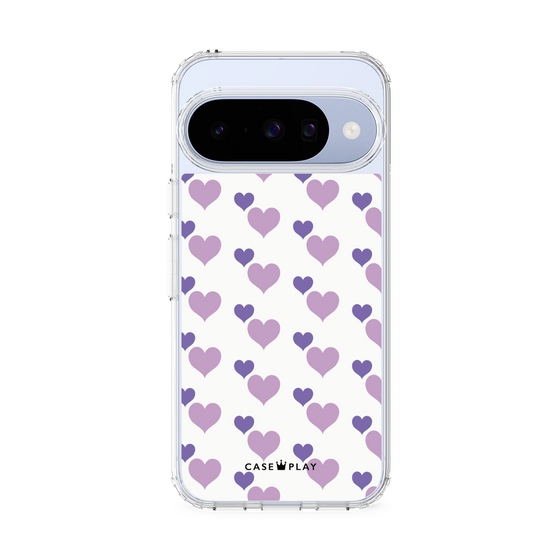 Slim Protection Case［ Stripe Hearts - Purple ］