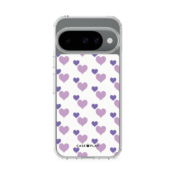 Slim Protection Case［ Stripe Hearts - Purple ］