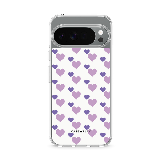 Slim Protection Case［ Stripe Hearts - Purple ］