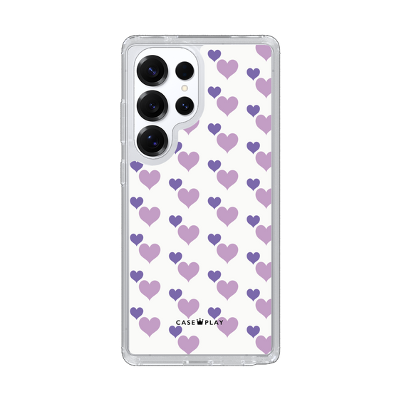 Slim Protection Case［ Stripe Hearts - Purple ］