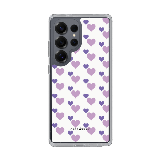 Slim Protection Case［ Stripe Hearts - Purple ］