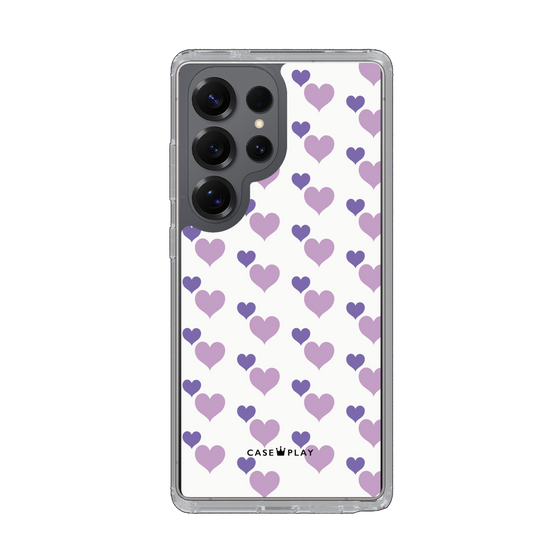 Slim Protection Case［ Stripe Hearts - Purple ］