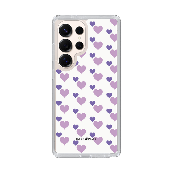 Slim Protection Case［ Stripe Hearts - Purple ］