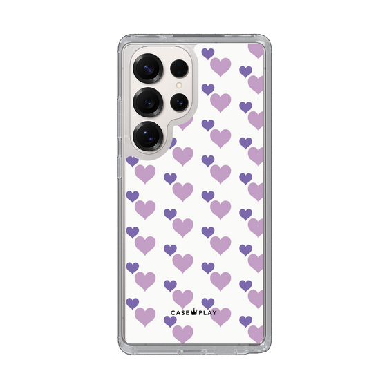 Slim Protection Case［ Stripe Hearts - Purple ］