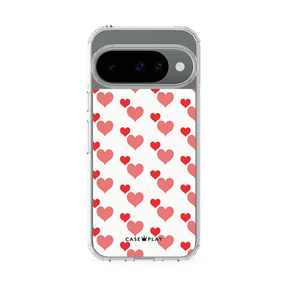 Slim Protection Case［ Stripe Hearts - Red ］