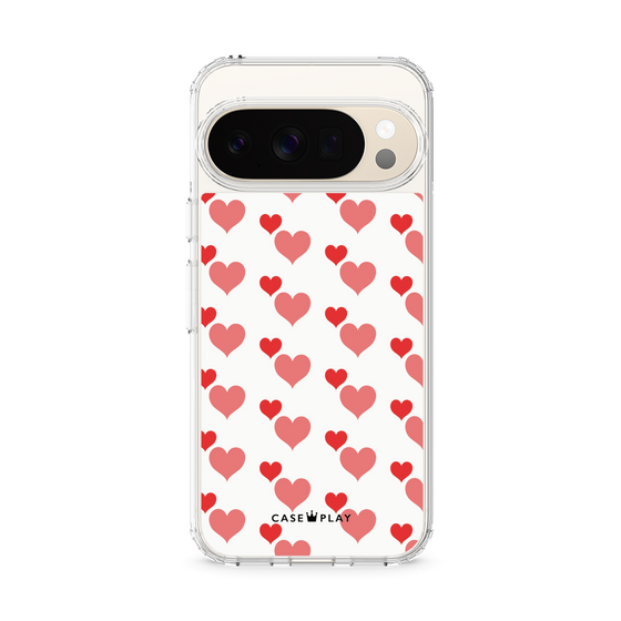 Slim Protection Case［ Stripe Hearts - Red ］
