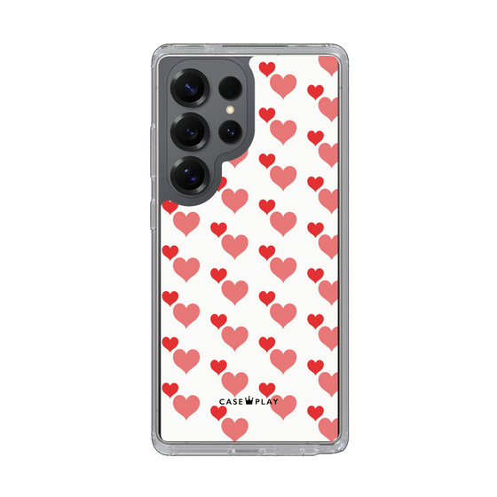 Slim Protection Case［ Stripe Hearts - Red ］